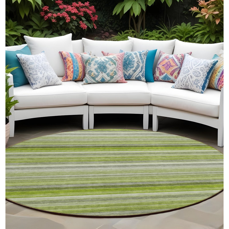 Tapis extérieur rond lavable antidérapant 8 pi