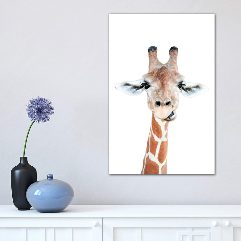 " Happy Giraffe " by Sisi & Seb, Wrapped Canvas, No Mat, 12" H x 8" W x 0.75" D