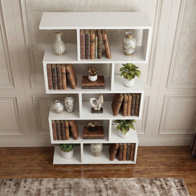 Bibliothèque géométrique minimaliste Kallie 61,4 po H x 35,4 po L
