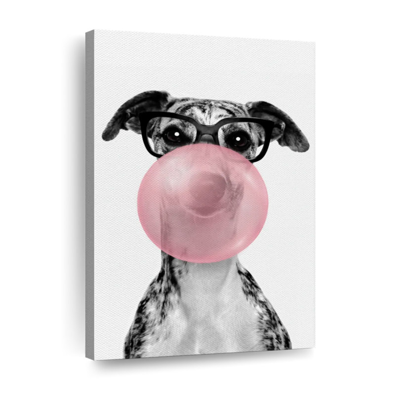 Drôle de mode animalière sur toile, H 12 po x l 8 po x P 1 po