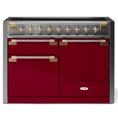 AGA Elise 48"W. 6 Cu.Ft. Freestanding Induction Convection Range with Antique Brass Trim