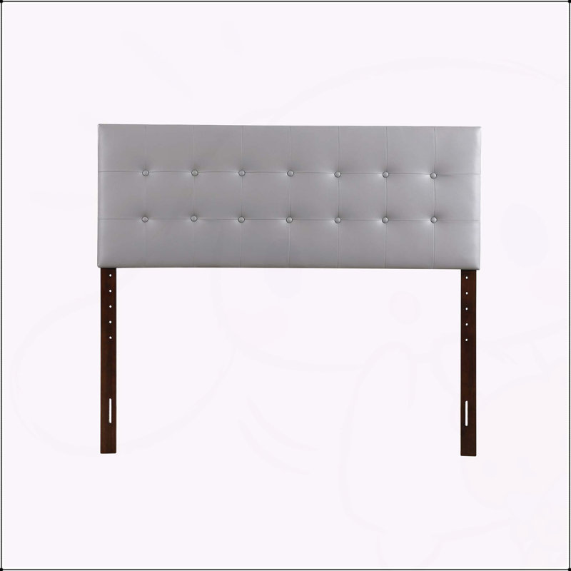 Stylish Light Adjustable Headboard, Full/Double, Light Grey