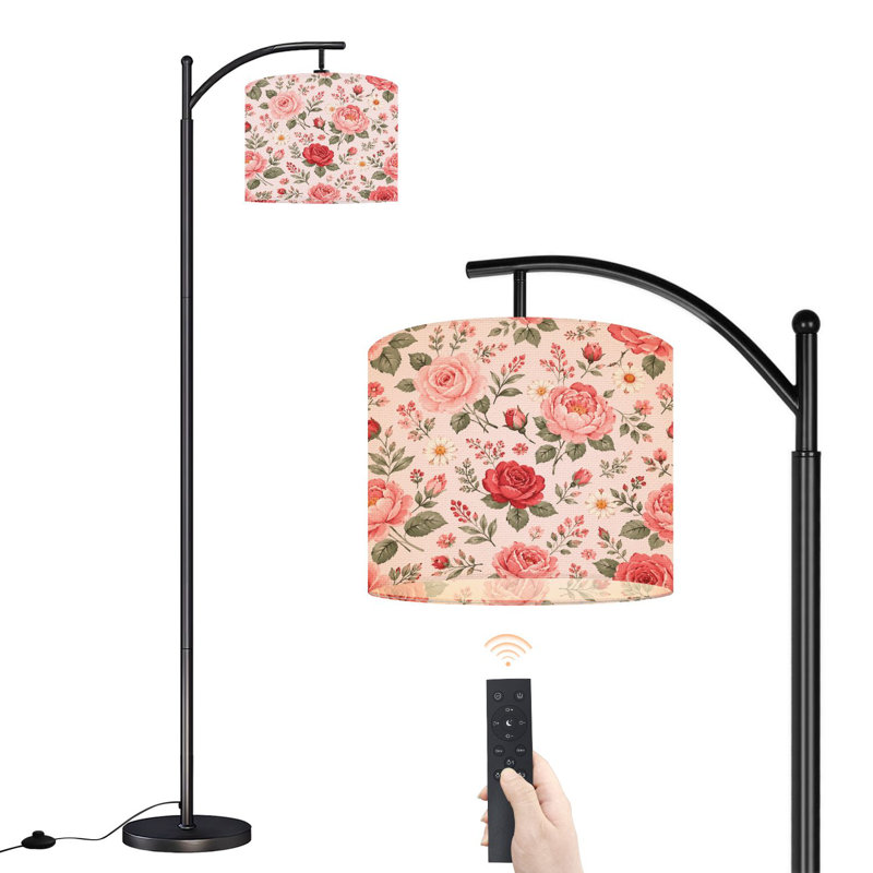 Lampe sur pied à arc avec abat-jour réglable Vintage