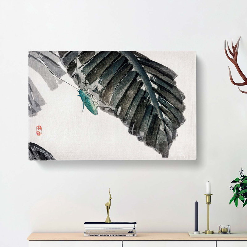 Grasshopper by Kono Bairei - Wrapped Canvas Painting, 50cm H x 76cm W x 3cm D