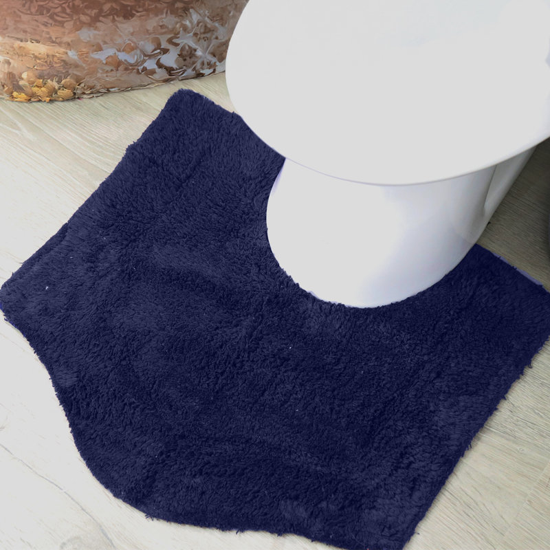 Morissette 100% Cotton Contour Mat 20"x20", Navy Blue