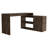 2-Shelf L-Shaped Writing Desk Dark Brown-2071627001