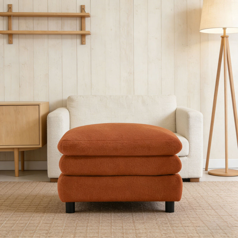 Curved Ottoman, Orange