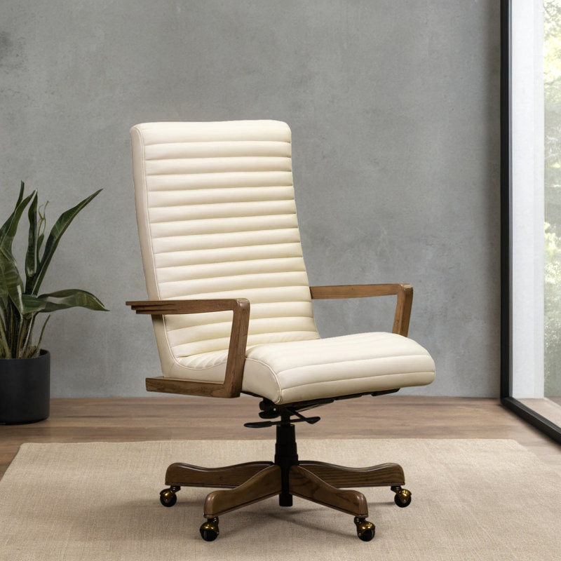 Kenan Executive Swivel Chair in Murphy Sky, Ashland Pearl