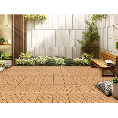 Ensemble de tuiles de terrasse en plastique composite de 35 pièces, les terrasses en composite résistent à la rouille, à l'eau, aux intempéries, faciles à bricoler et à entretenir, idéales pour les patios, balcons, toits, terrasses, intérieur et 