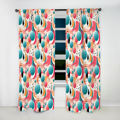 Popart Bubblegum Mirage - Abstract Curtain - Velvet Room Darkening - 1 Panel