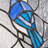 11"H Blue Jay Stained Glass Window Panel