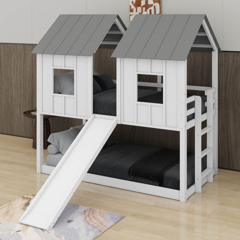 Twin Over Twin Bunk Bed With Slide