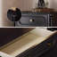 Armoire d'appoint en bois manufacturé noir massif