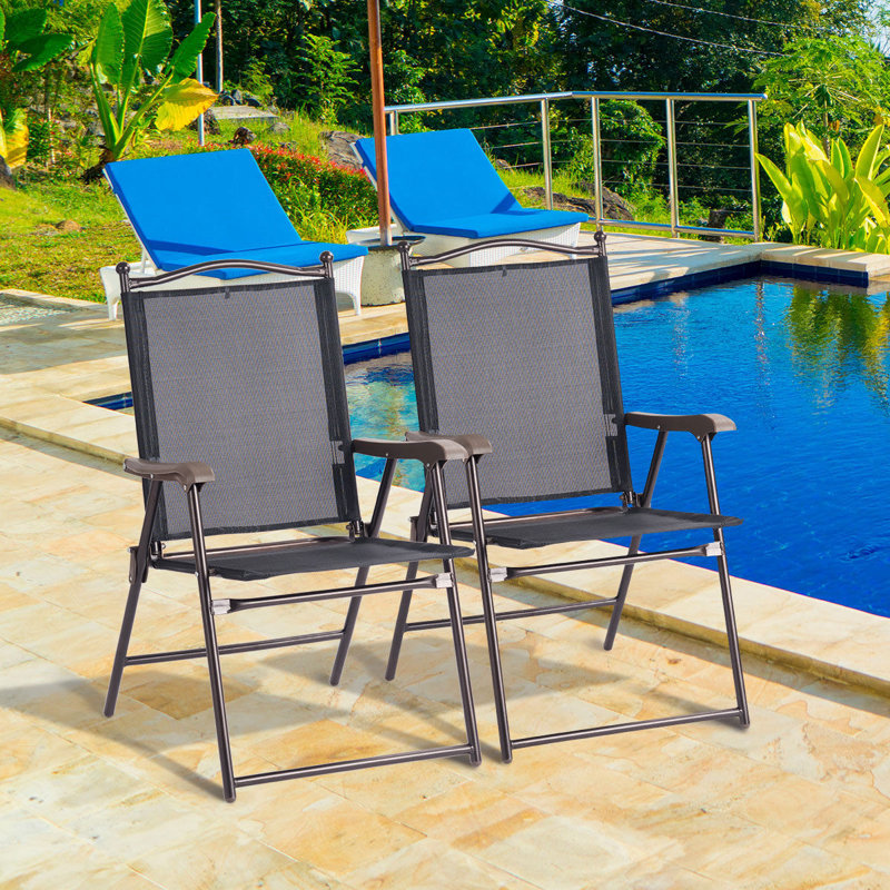 Breinigsville Folding Deck Chair, Black