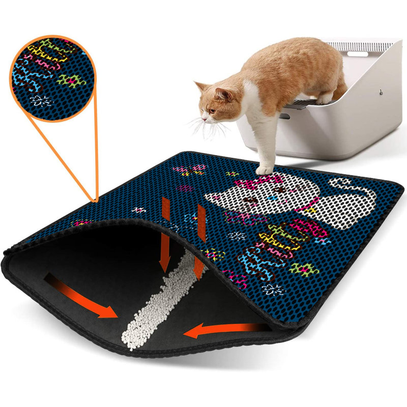 Premium Cat Litter Mat, 18 x 24 inches | 50% PVC / 50% Polyester, Machine Washable & Vacuum Friendly | Durable, Easy-Clean Design for Pet Owners | Protect Your Floors from Litter Messes