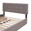 Lit plateforme tapissier avec 2 tiroirs et 1 lit gigogne simple TG, tissu de lin, grand-656557239