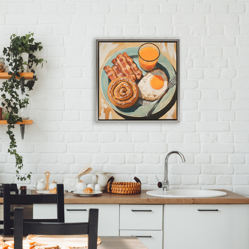 Cadre flottant Cinnamon Roll, conçu par Tina LeCour, H 18 po x l 18 po, Cadre flottant gris lustré