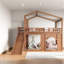 Lits multifonctionnels avec rangement, mezzanine simple en bois, maison pour enfants moderne