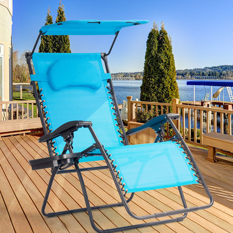 Chaise longue simple inclinable 29 po Kalobe, clair