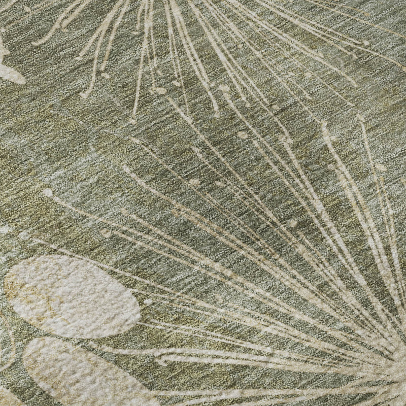 Premium Machine Washable Mayfield AMF2225 Floral Rug, 8' x 10', Sage
