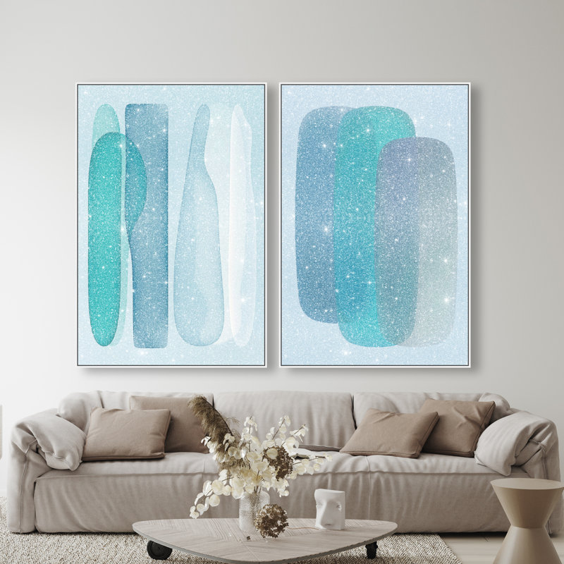 Glacier Gradients Set Set by Oliver Gal, 32"H x 22"W, White Floater Frame