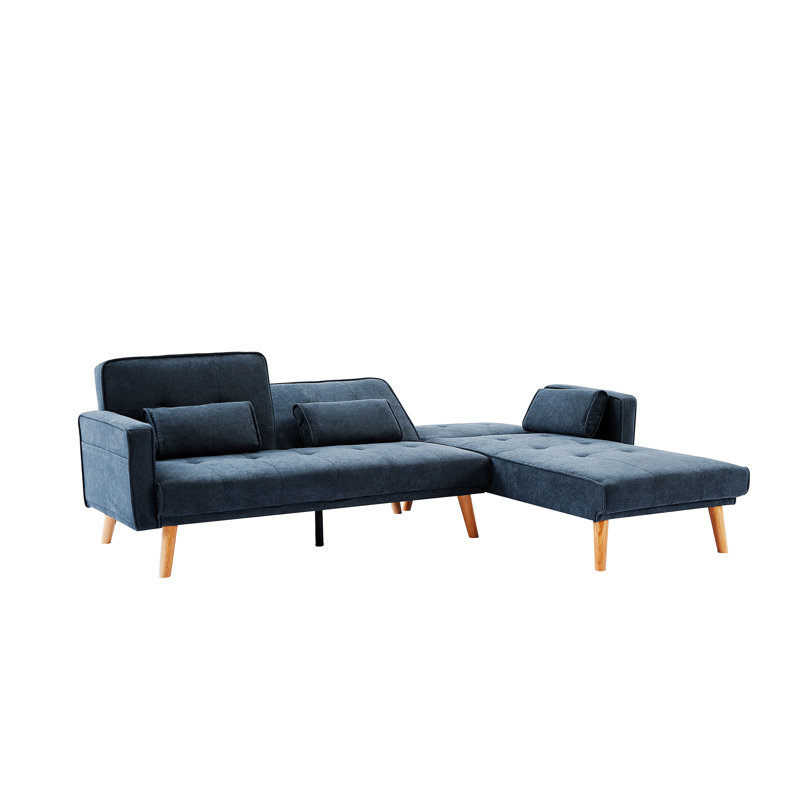 Canapé modulaire 2 pièces Jenal, Tissu bleu gris