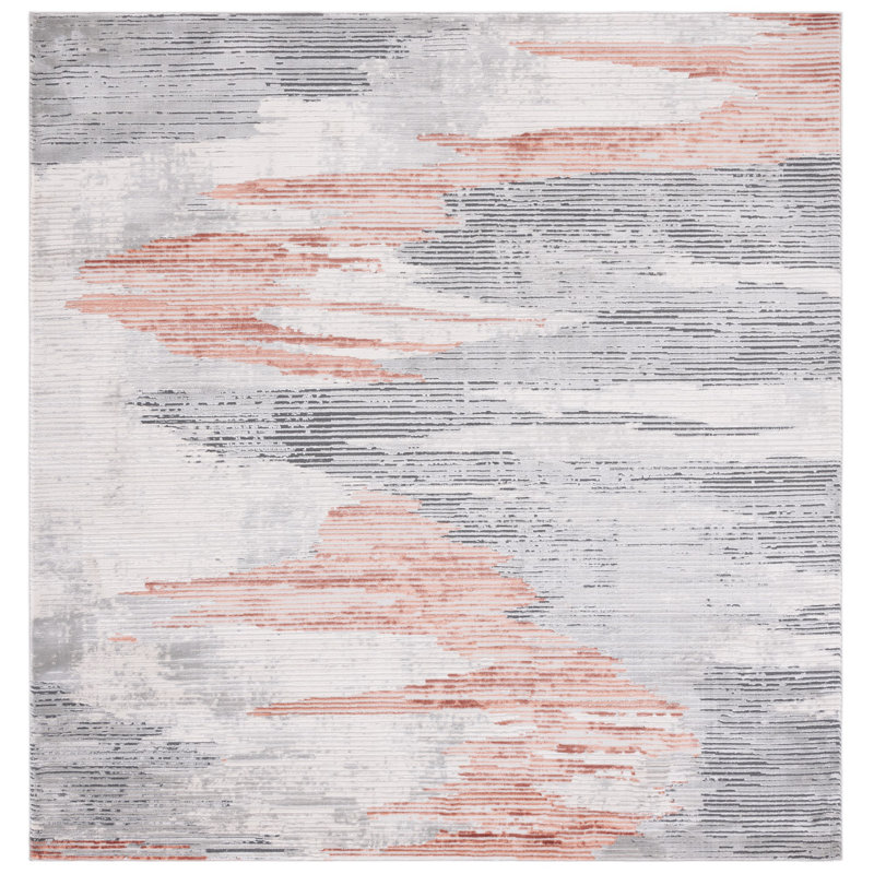 Damionna Performance Abstract Rug, Square 6'7"