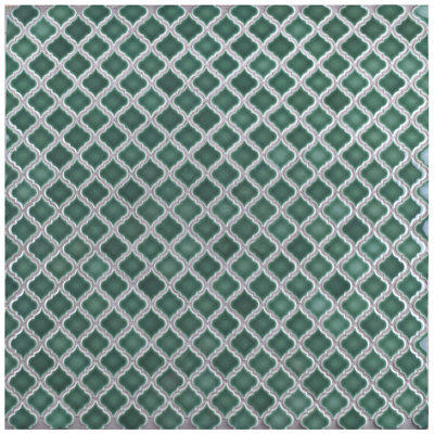 Hudson Tangier 12-3/8 " x 12-3/8 " Porcelain Arabesque Mosaic Wall & Floor Tile