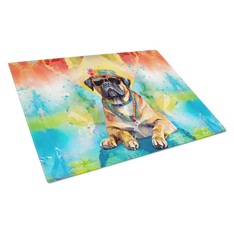 Grande planche à découper en verre Cane Corso Hippie Dawg