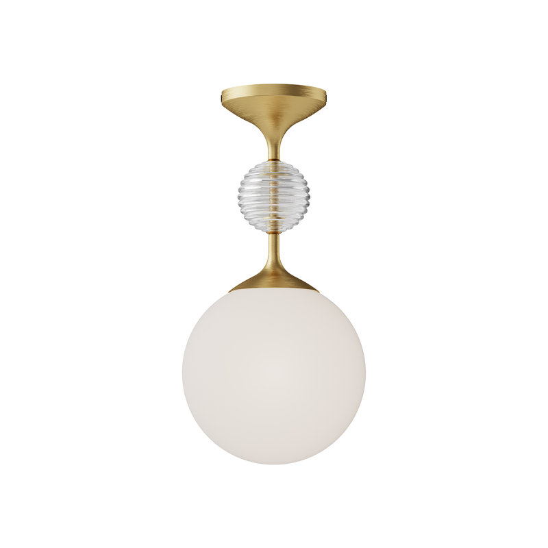 Celia Glass Semi Flush Mount, Brushed Gold