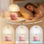 Lampe de table en céramique 11,8 po, lampe de chevet avec abat-jour en verre, interrupteur à bascule à 3 voies, petite lampe de table de chevet pour chambre à coucher, salon, bureau