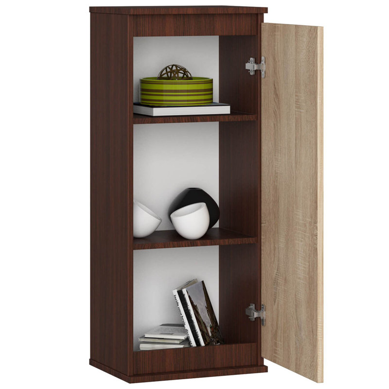 Aukai 3 Piece Floating Shelf, White/Oak wood