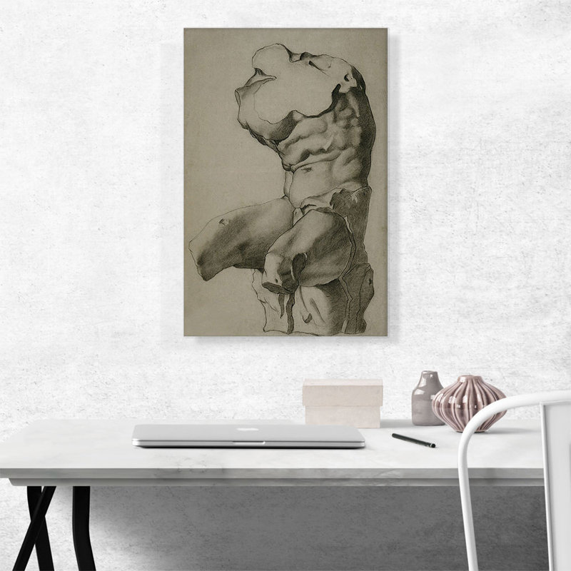 «Study for a Torso 1892» par Pablo Picasso, reproduction d'art sur toile tendue, H 26 po x l 18 po x 1,5 po
