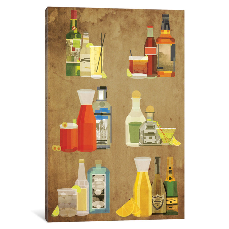 Classic Cocktail, impression sur toile tendue, H 12 po x l 8 po x P 0,75 po, Pas de tapis, Toile tendue