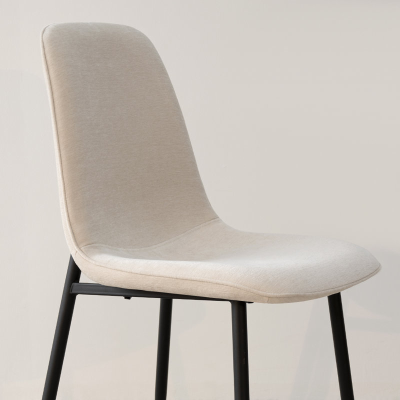 Chaise rembourrée en tissu Sheryl, Beige
