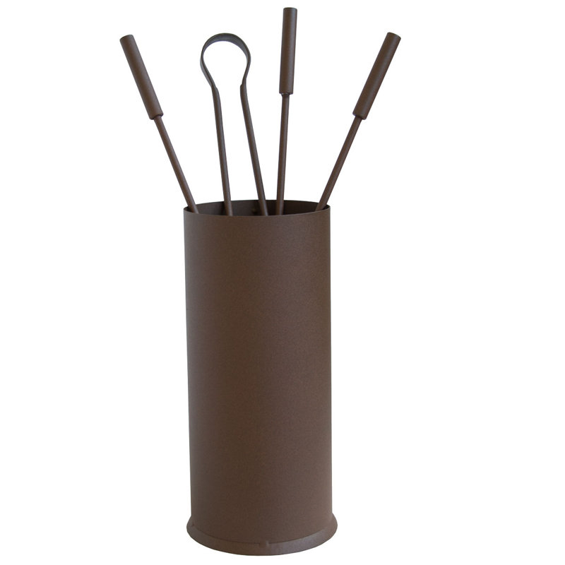 Tullyrusk Iron Fireplace Tool Set, Brown