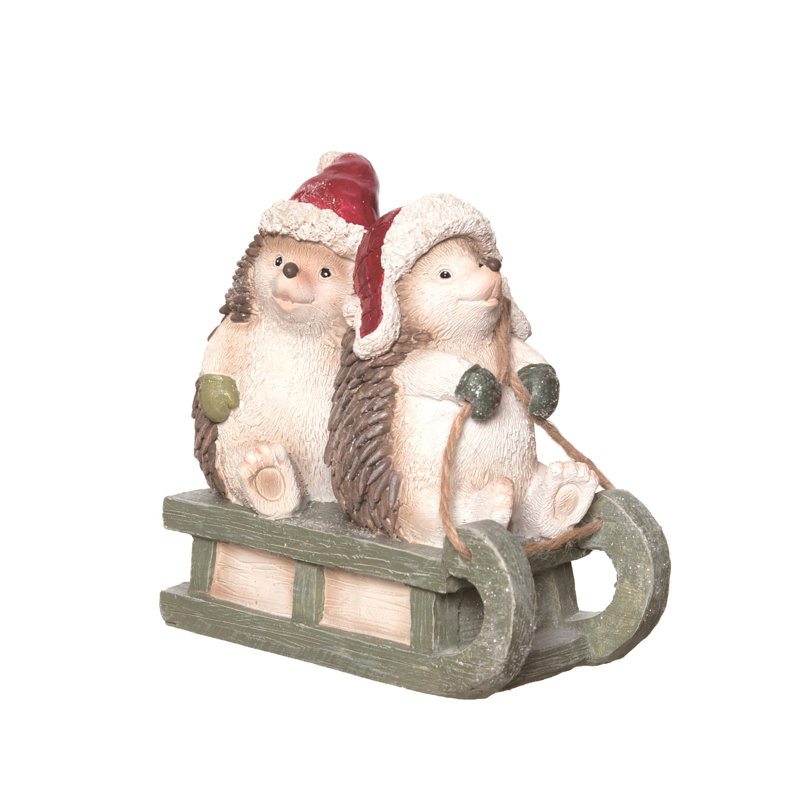 Figurine Hérisson de Noël multicolore en résine 5,25 po The Holiday Aisle®