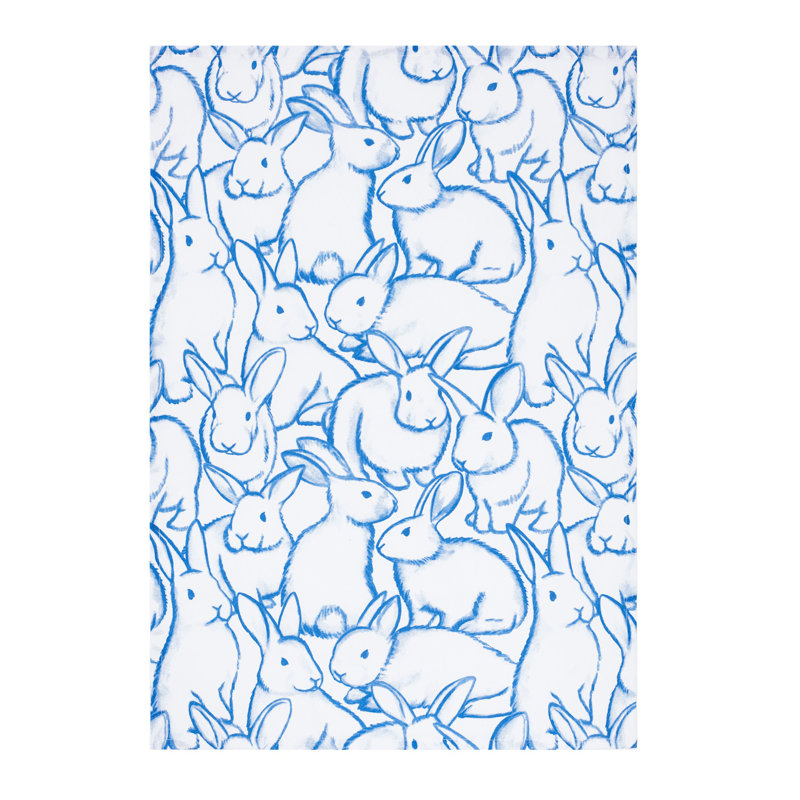 Blue Bun & Plaid Towel Set 2