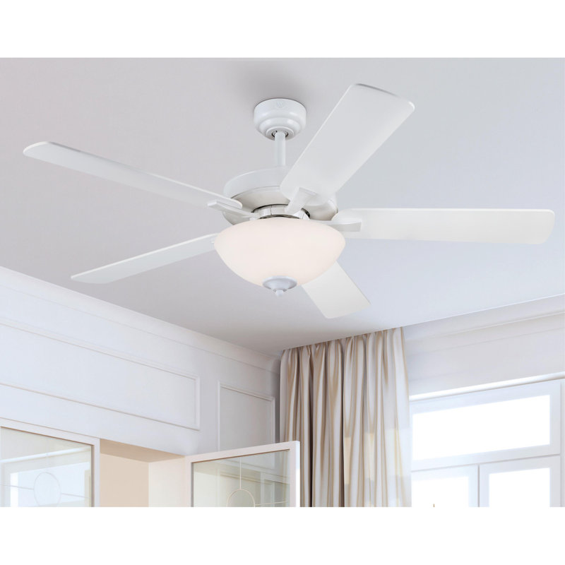 Albert 52'' White LED Ceiling Fan with Frosted Glass Light