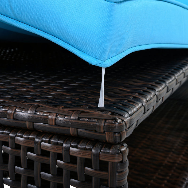 Outdoor Steel Frame Sun Lounger with Adjustable Backrest,Patio Double Sunbed with Hidden Side Table and Arched Armrests,Suitable for Patio Pool Deck,Garden,Backyard