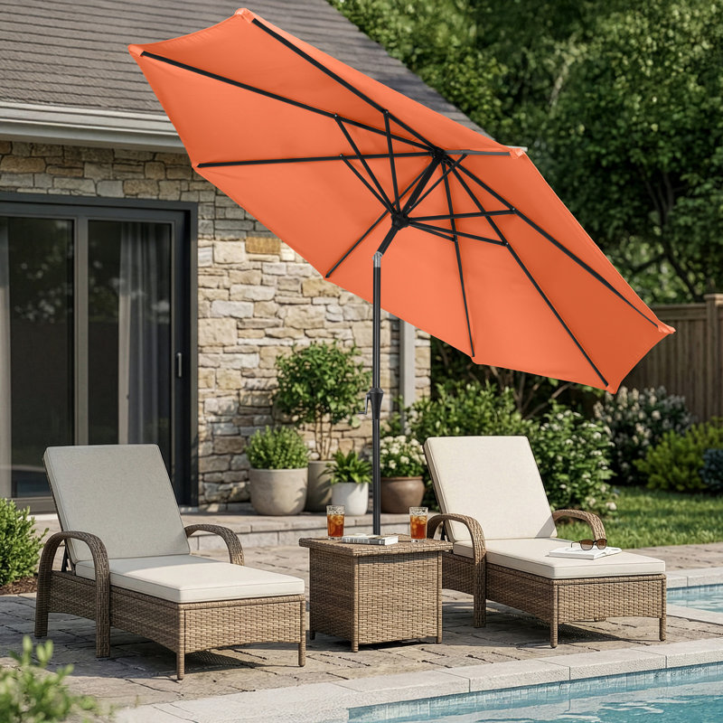 Parasol d'extérieur 10 pi Pure Garden, Orange brûlé