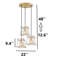 Luminaire suspendu en métal à hauteur réglable 3 lumières avec capuchon en métal