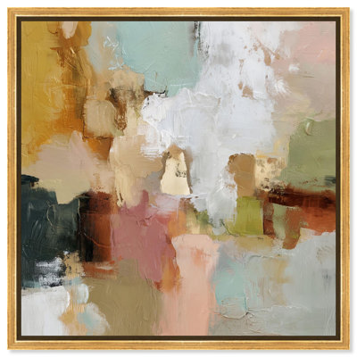 Impression sur toile ocre et ivoire II par Art Remedy, cadre doré, 12 x 12