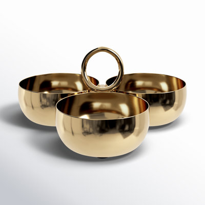 Round Steel/ Brass Condiment Server