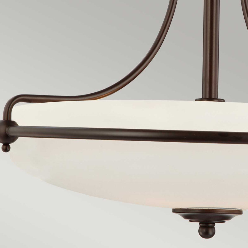 Elberta Glass Semi Flush Mount, Palladian Bronze