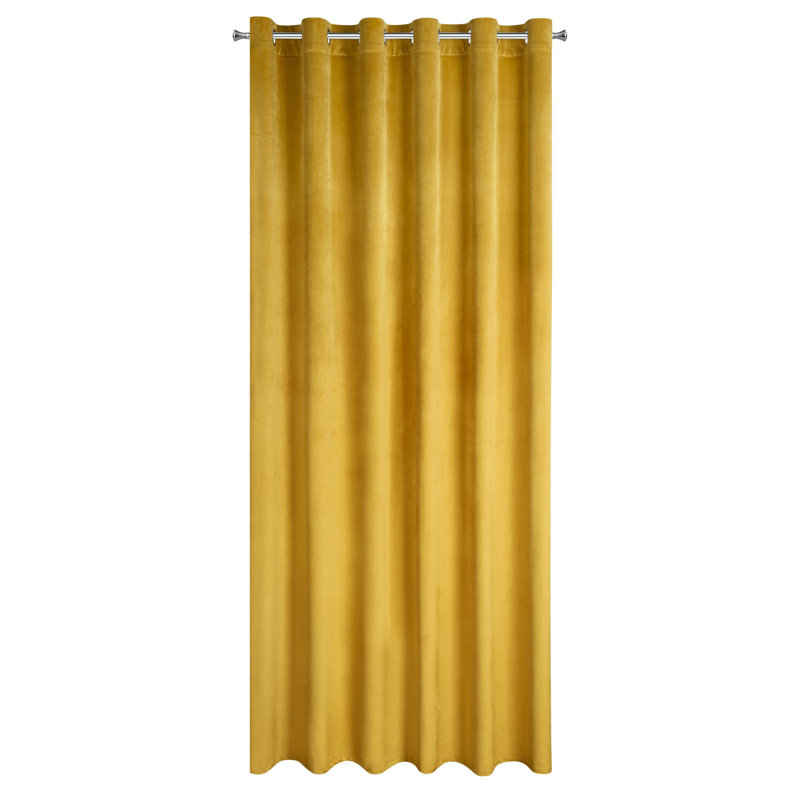 Aashdon Blackout Curtains Single Panel, Width 215 x Drop 250 cm, Mustard