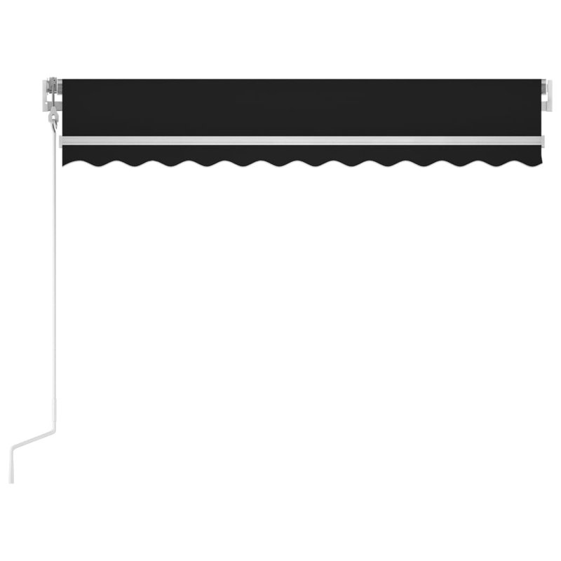 VidaXL Polyester Cover Retractable Patio Awning, Blue and White, 118.1" x 98.4"