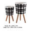 S / 2 DÉCORSEUR DE DIAMANT 10/12 "AVEC PIEDS EN BOIS, NOIR (KD)