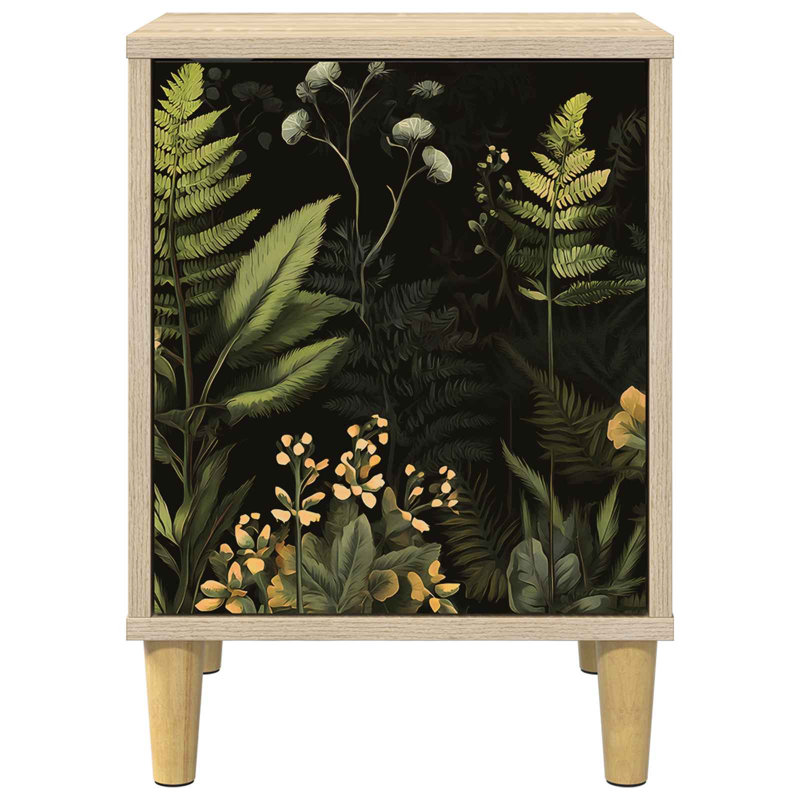 36cm W Engineered Wood Bedside Table