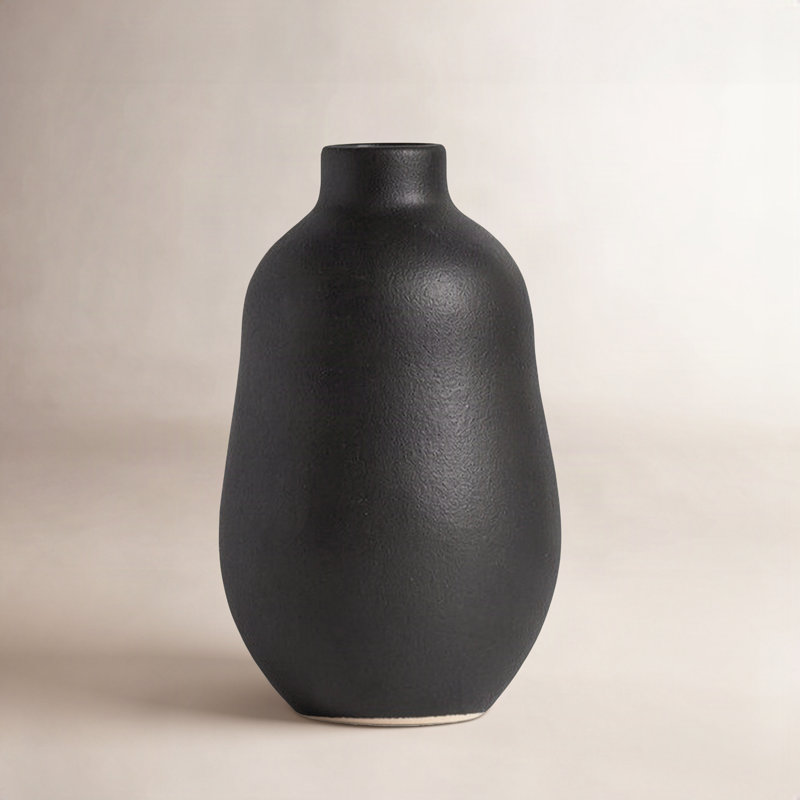 Vase en grès, Noir, noir, noir, noir